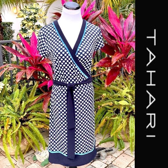 ✨NWT✨ Tahari Belted Midi Dress - Picture 1 of 7